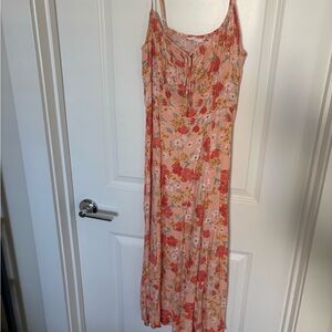 Lush Peach Floral Dress